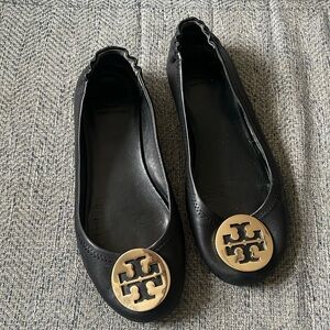 Tory Burch Reva Minnie Black Leather Travel ballet flats Size: 7.5 M